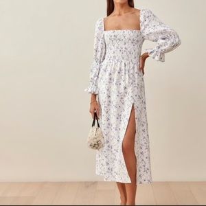 Reformation Hyland Linen Midi Dress in Sinead